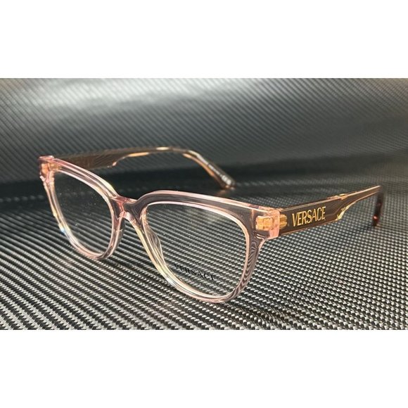 Versace Transparent Pink 52mm Eyeglasses - Picture 1 of 3